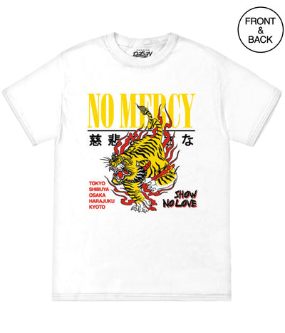 No Mercy Tiger Tee S / White Mens Tee