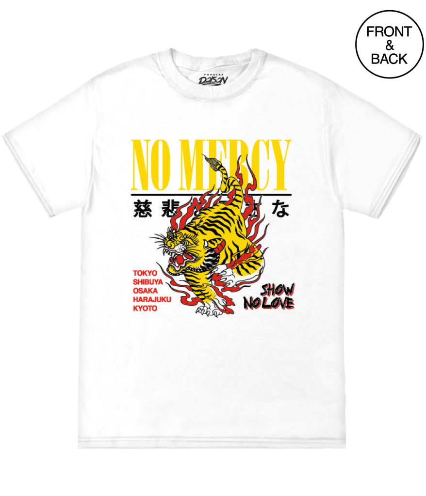 No Mercy Tiger Tee S / White Mens Tee