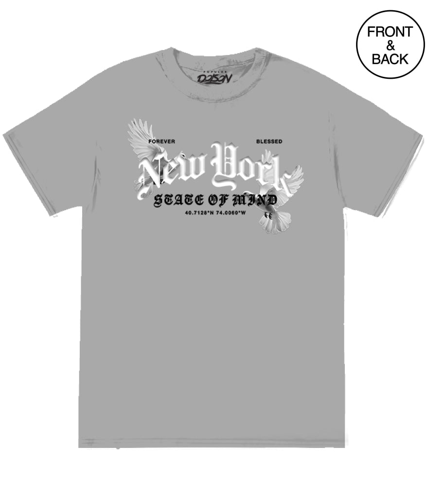 NY STATE OF MIND TEE - S / LIGHT GREY - Men’s Tee