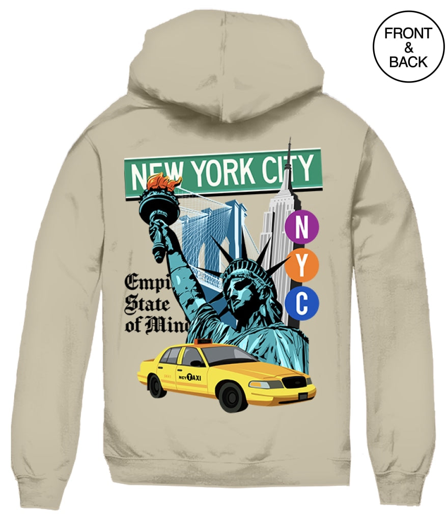 Nyc Empire State Of Mind Hoods S / Sand Mens Hoodies And Sweatshirts
