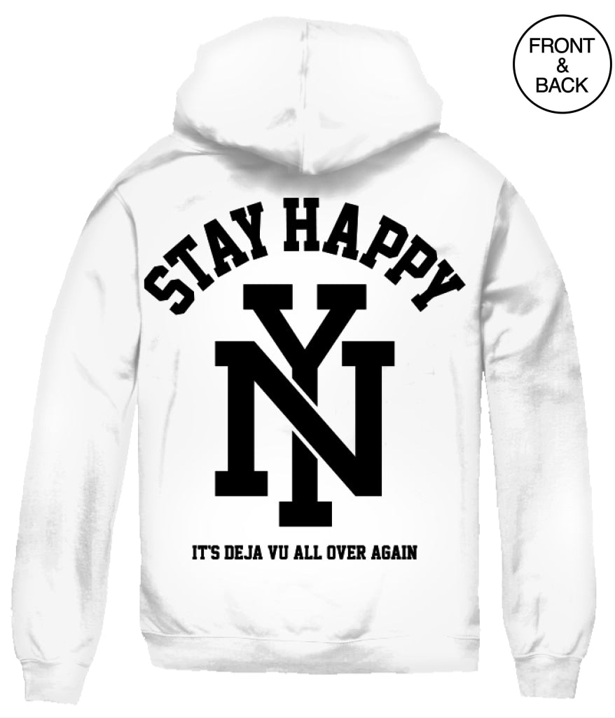 Nyc Stay Happy Hoody S / White Junior Hoodies