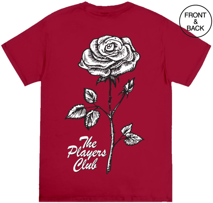 Players Club Rose Fb Tee S / Cardinal Mens Tee