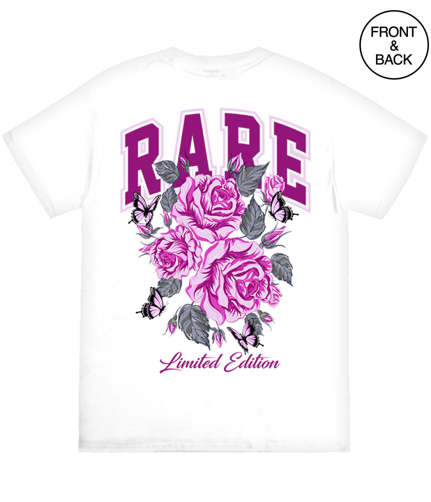 Rare Floral S / White Girls Tee