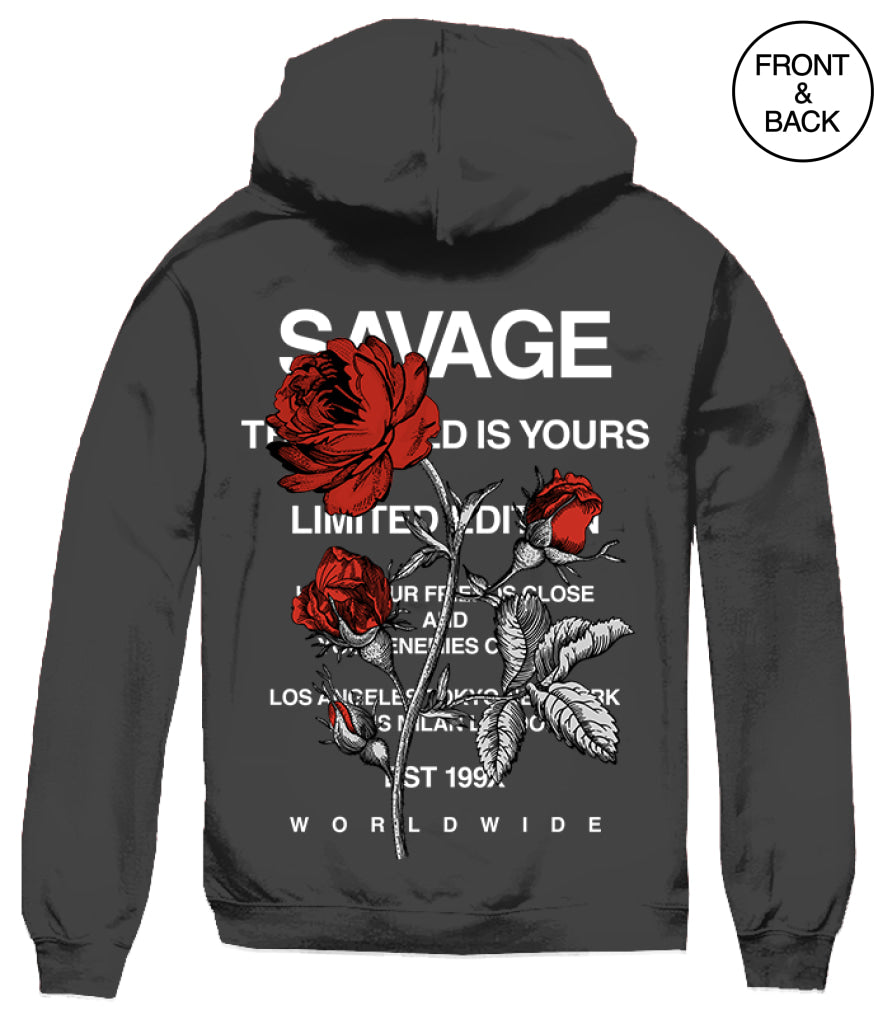 Savage Roses S / Black Men’s Hoodies And Sweatshirts