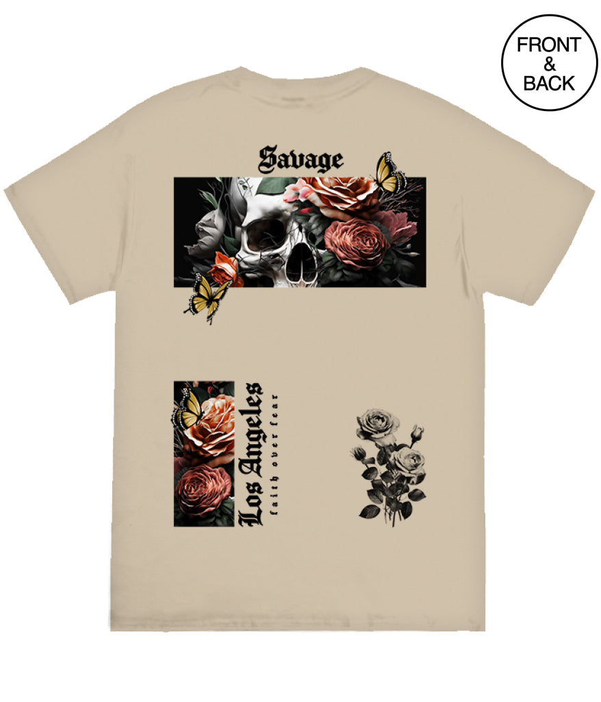 Savage Skull Roses S / Sand Men’s Tee