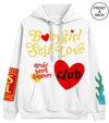Self Love Club S / White Junior Hoodies