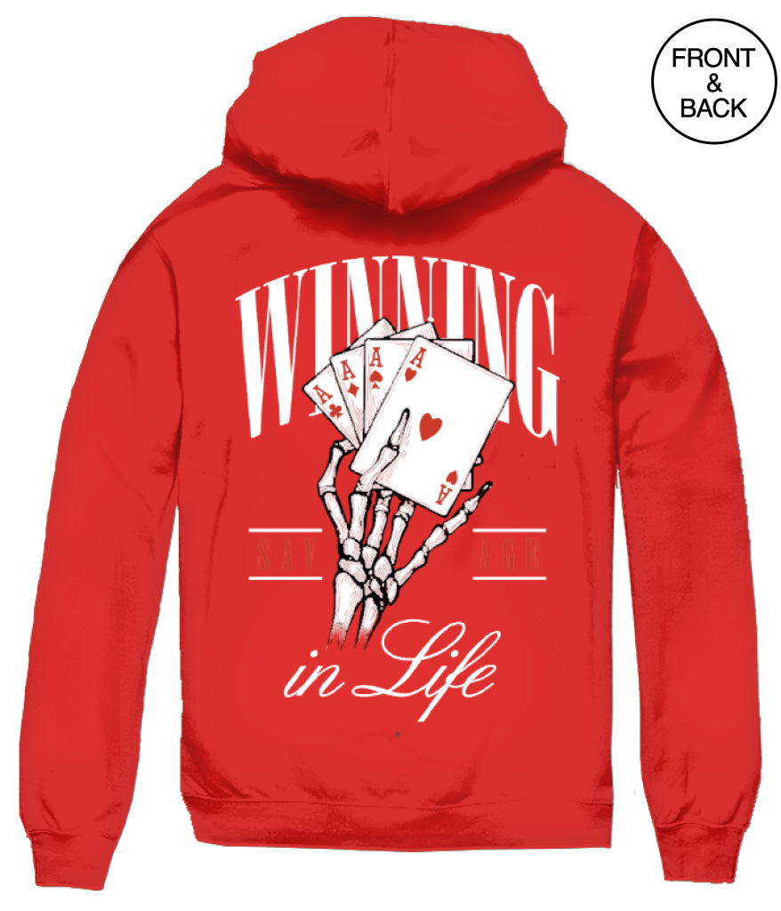 Skeleton Winning In Life Hoodie S / Red Men’s Hoodies And Sweatshirts