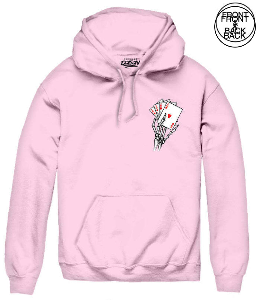 Skeleton Winning In Life Hoodie S / Light Pink Mens Hoodies And Sweatshirts