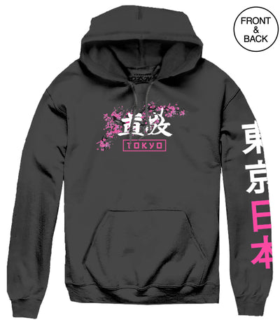TEMPLE CHERRY BLOSSOM HOODIE S / BLACK Men’s Hoodies and Sweatshirts