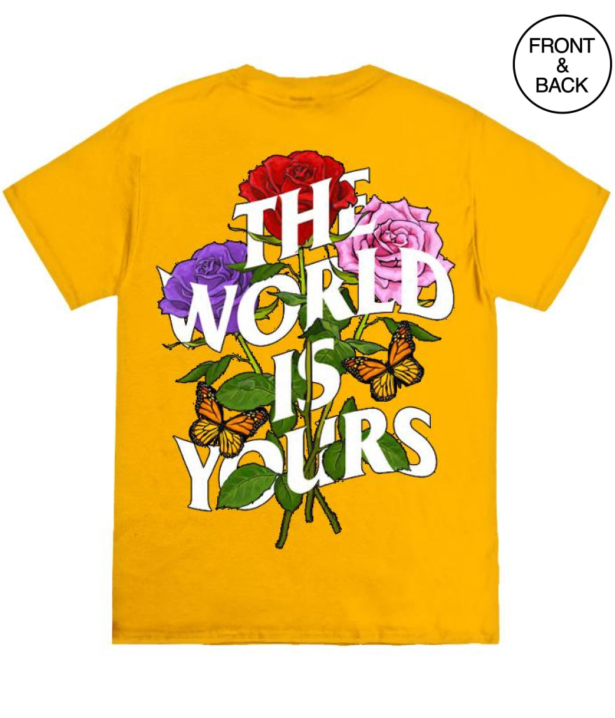 The World Is Yours Butterfly Tee 2X / Gold Mens Tee