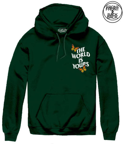 The World Is Yours Hoods S / Dark Green Mens Hoodies And Sweatshirts