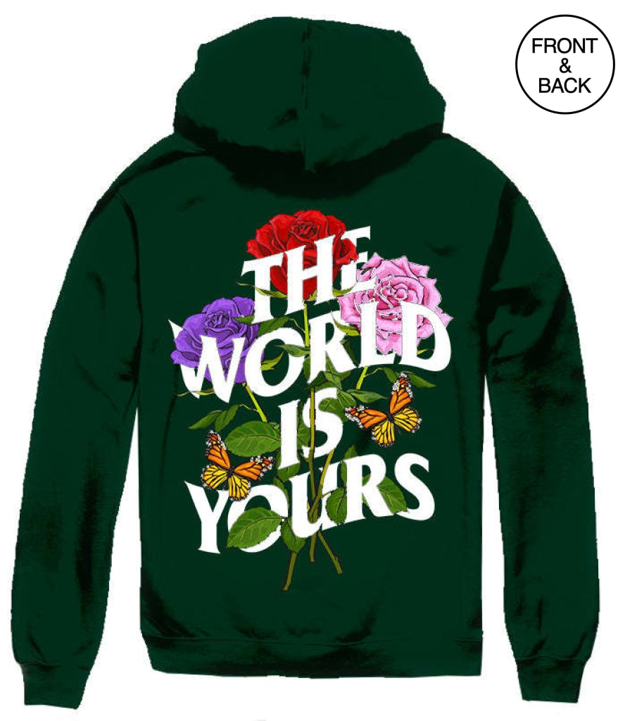 The World Is Yours Hoods S / Dark Green Mens Hoodies And Sweatshirts
