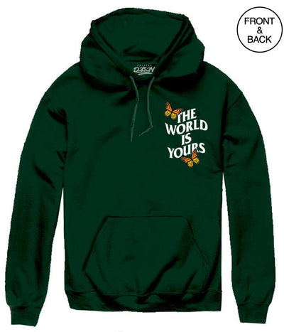 The World Is Yours Hoods S / Dark Green Mens Hoodies And Sweatshirts