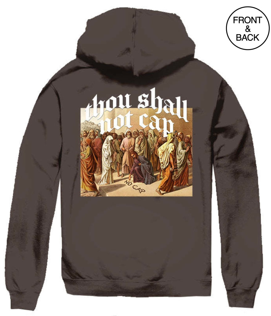 Though Shall Not Cap S / Dark Brown Mens Hoodies And Sweatshirts