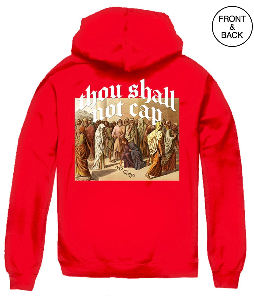 Though Shall Not Cap S / Red Mens Hoodies And Sweatshirts