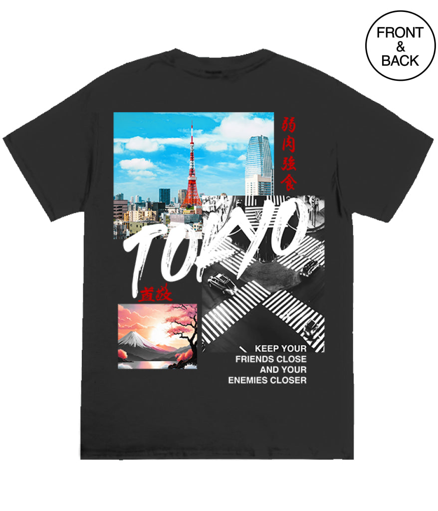 Tokyo Cityscape S / Black Men’s Tee