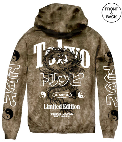 Tokyo Dragon Tie Dye Hoodie Mens Hoodies And Sweatshirts