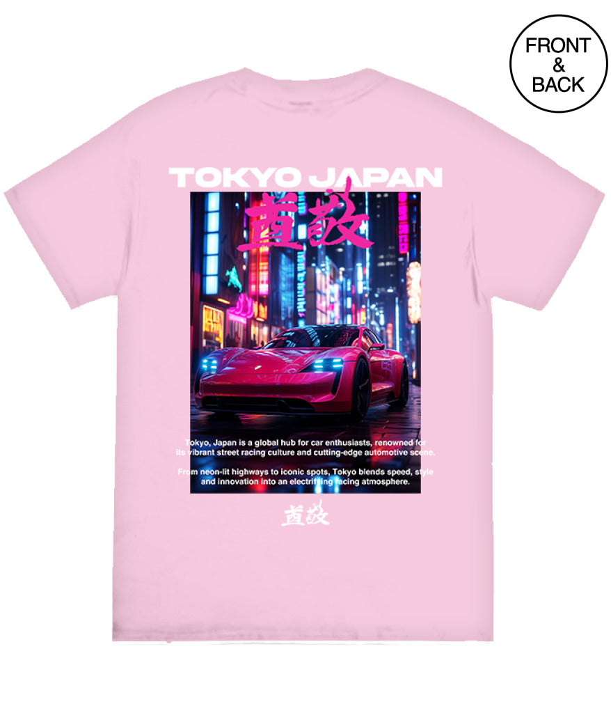 TOKYO JAPAN CAR TEE - S / LIGHT PINK - Men’s Tee