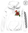 Tokyo Rose Checkered Kanji Hoodie-Big Size 2X / White Mens Hoodies And Sweatshirts