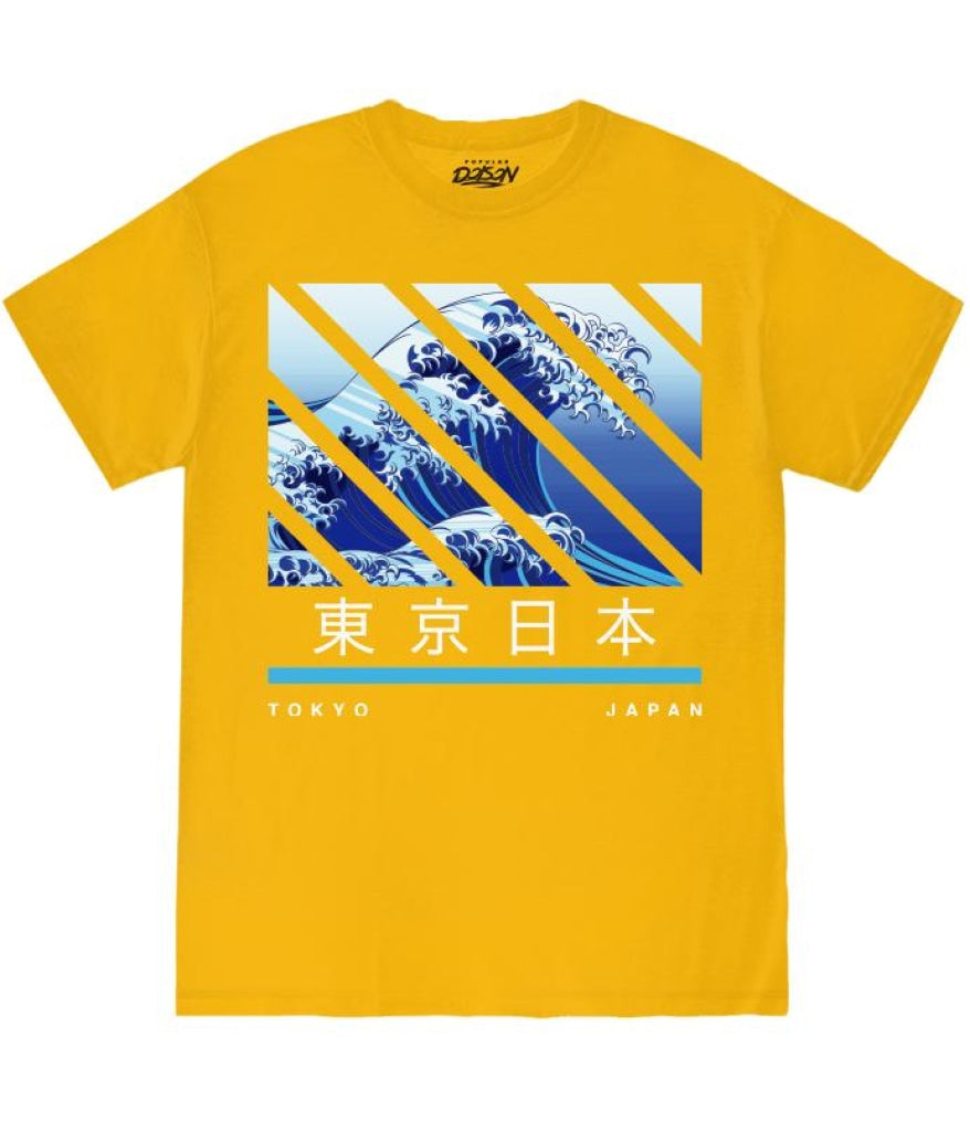 Tokyo Wave 2X / Gold Mens Tee
