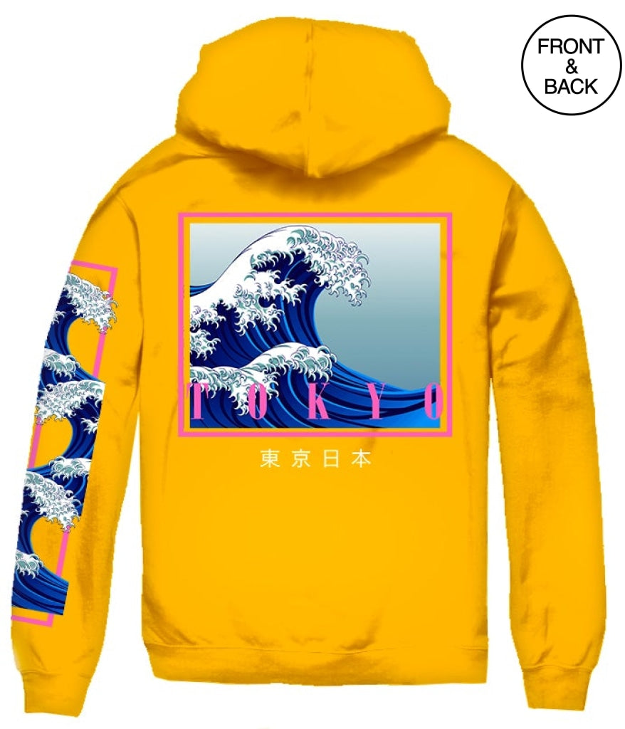 Tokyo Wave Box-Big Size 2Xl / Gold Mens Hoodies And Sweatshirts
