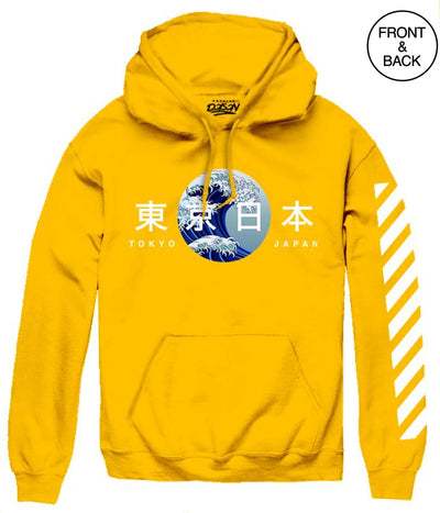 Tokyo Wave Hoodie-Big Size 2Xl / White Mens Hoodies And Sweatshirts