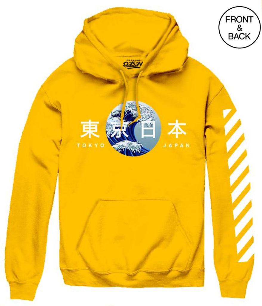 Tokyo Wave Hoodie-Big Size 2Xl / White Mens Hoodies And Sweatshirts