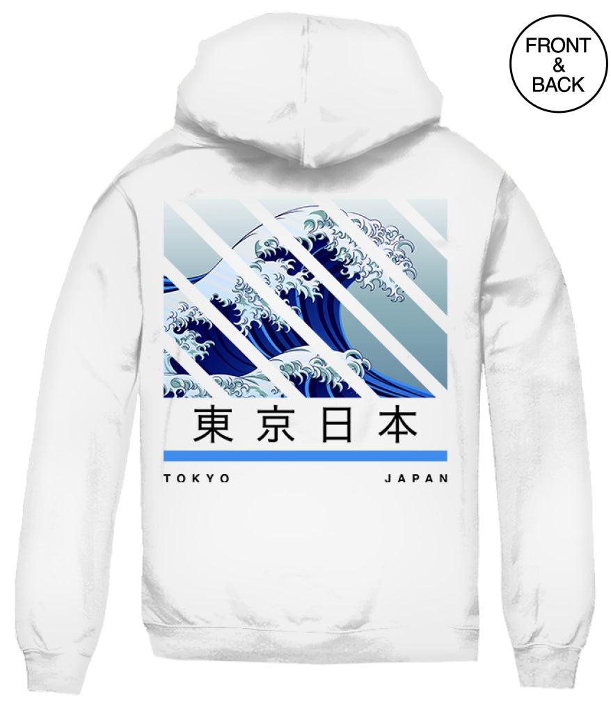 Tokyo Wave Hoodie S / White Men’s Hoodies And Sweatshirts