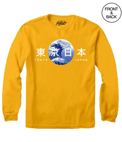 Tokyo Wave Long Sleeve Tee S / Gold