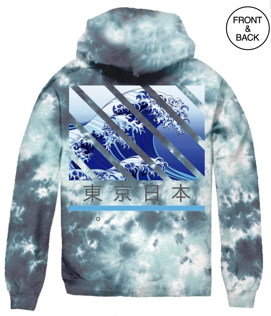 Tokyo Wave Tie Dye Hoods S / Multi Tie Dye Mens Hoodies And Sweatshirts