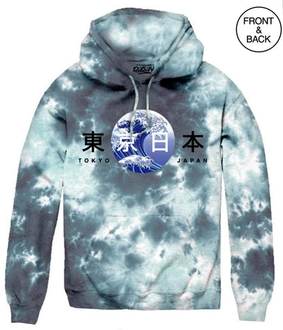 Tokyo Wave Tie Dye Hoods S / Multi Tie Dye Mens Hoodies And Sweatshirts