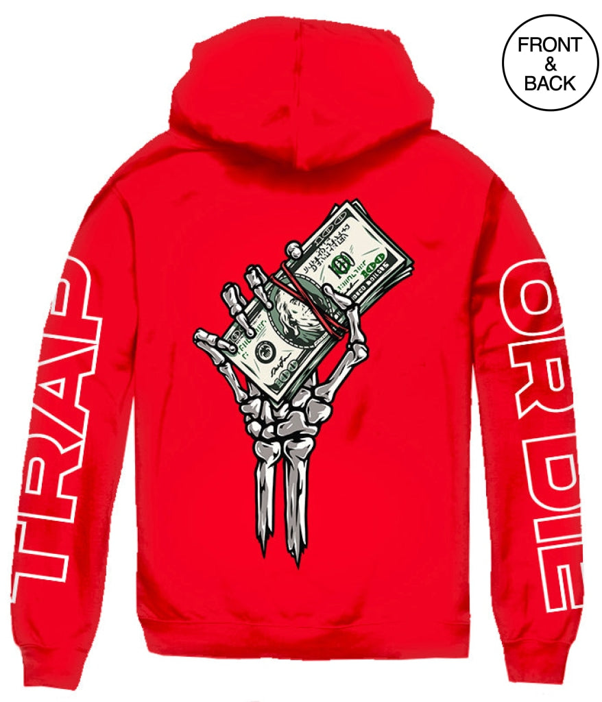 Trap Skull Hand Hoodie S / Red Mens Hoodies And Sweatshirts