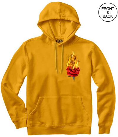 Triangle Rose Flame Hoodie S / Gold Mens Hoodies And Sweatshirts