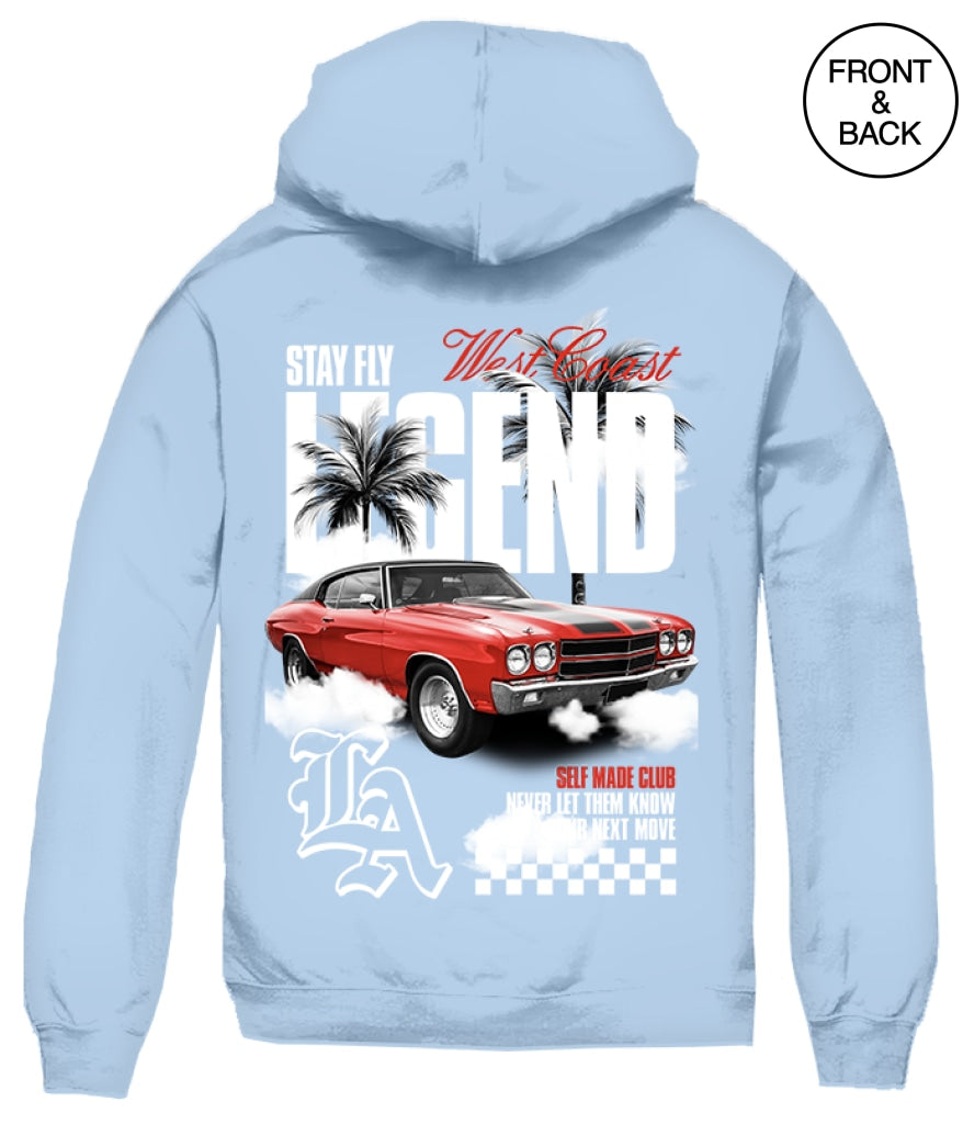 West Coast Legend Car Hoods S / Light Blue Mens Hoodies And Sweatshirts