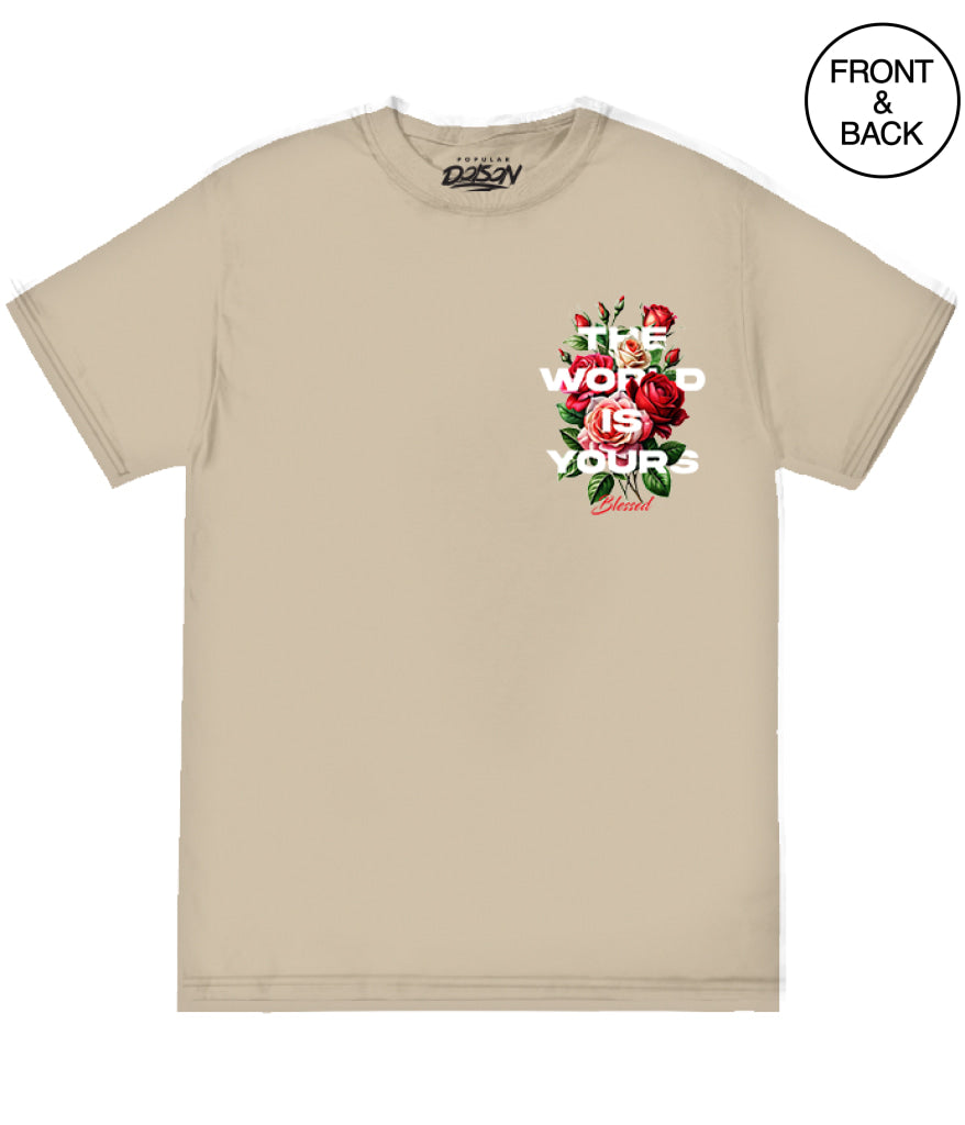 WORLD IS URS ROSE TEE S / SAND Men’s Tee