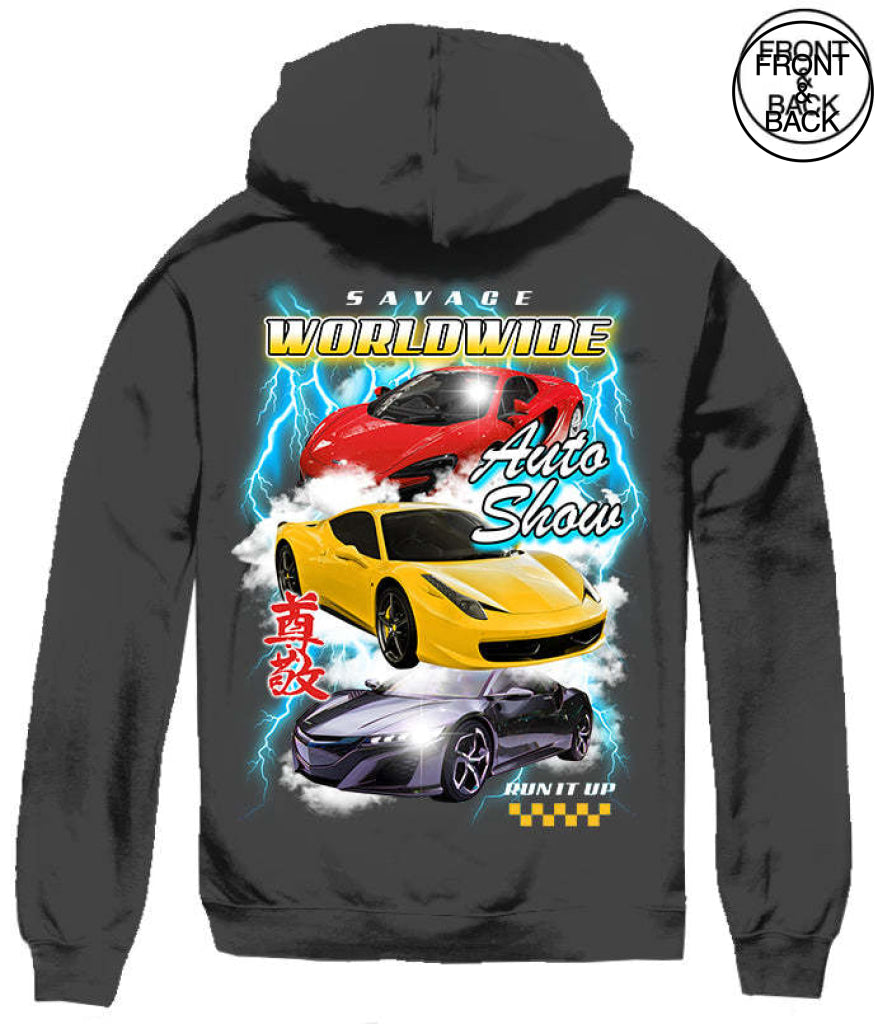 Worldwide Autoshow Hoods S / Black Mens Hoodies And Sweatshirts