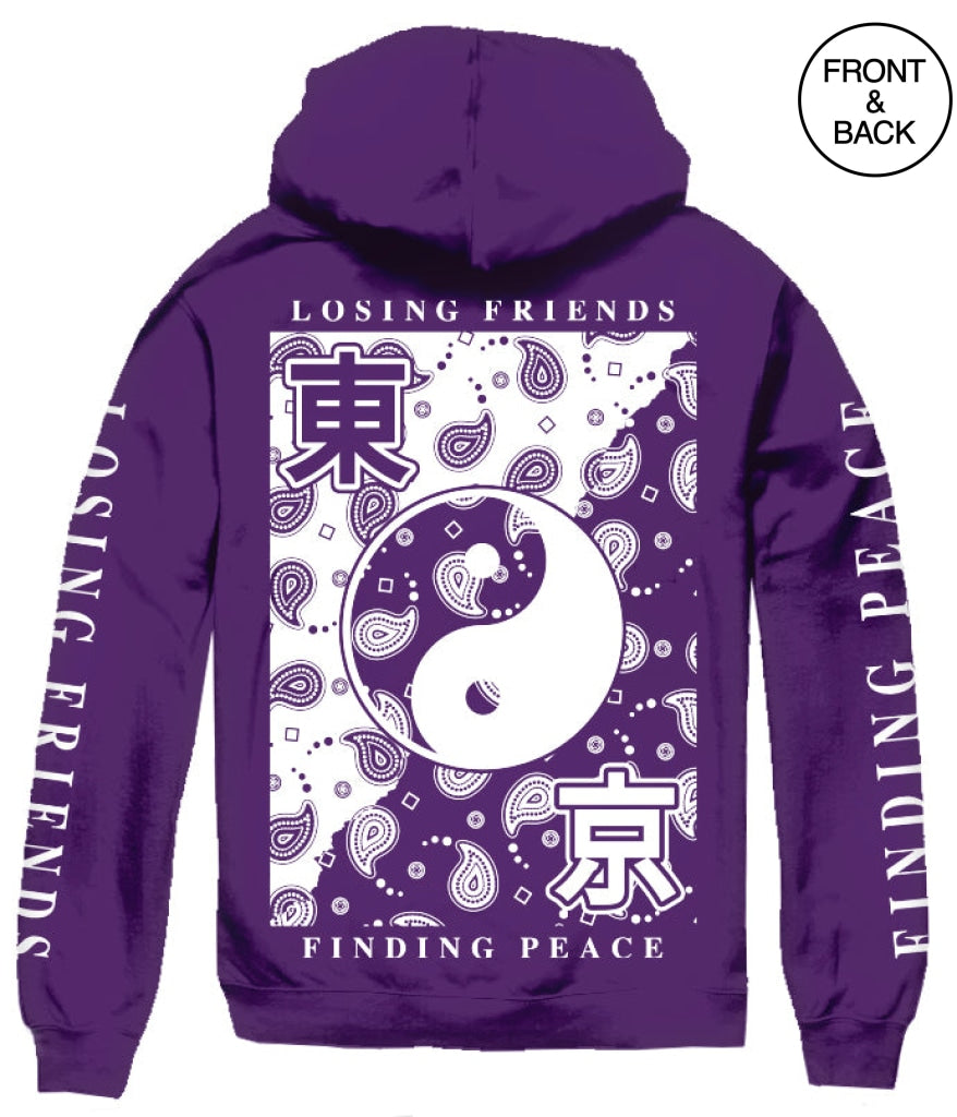 Yin Yang Bandana Hoodie S / Purple Mens Hoodies And Sweatshirts