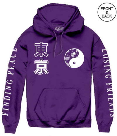 Yin Yang Bandana Hoodie S / Purple Mens Hoodies And Sweatshirts