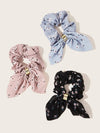 3pc Ditsy Floral Bow Knot Decor Scrunchie