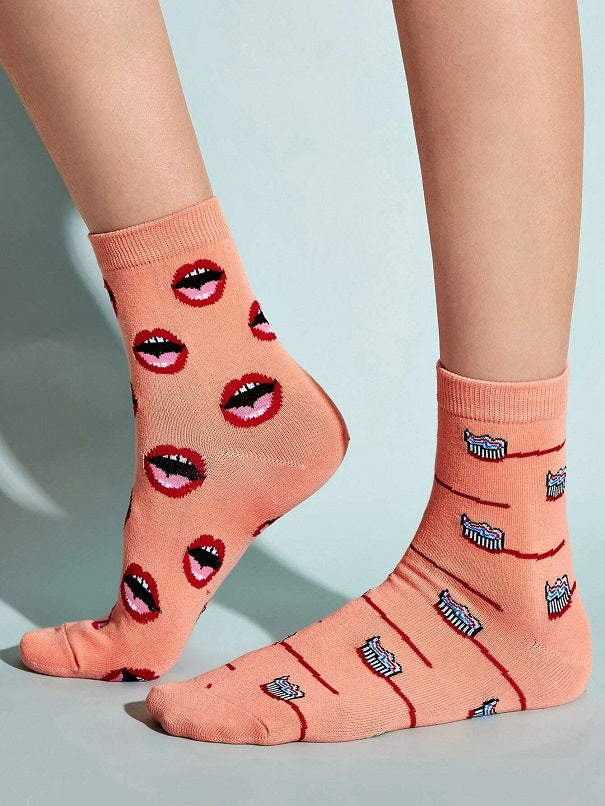 Lip&Toothbrush Crew Socks