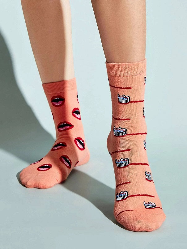 Lip&Toothbrush Crew Socks