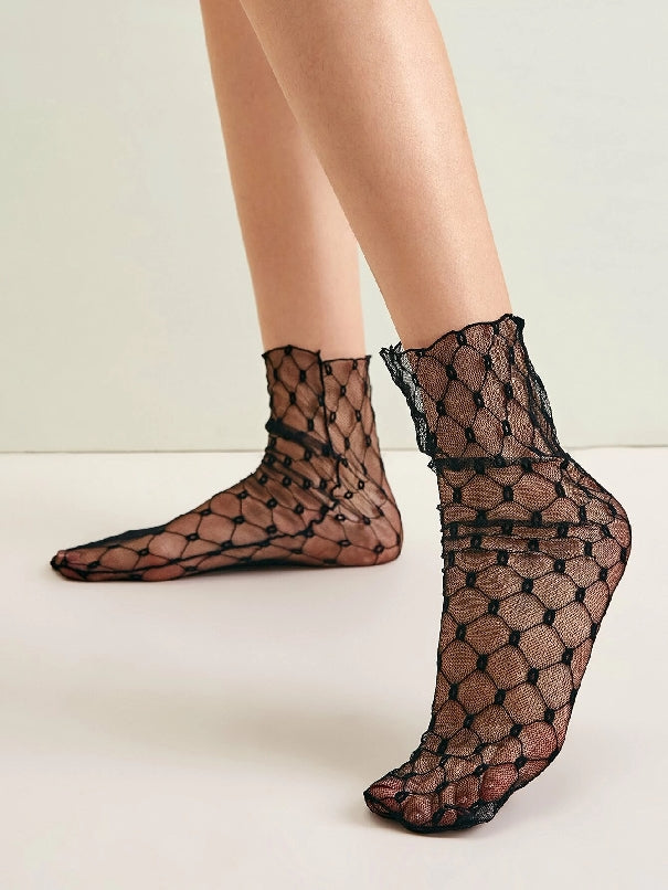 Geo Pattern Mesh Socks