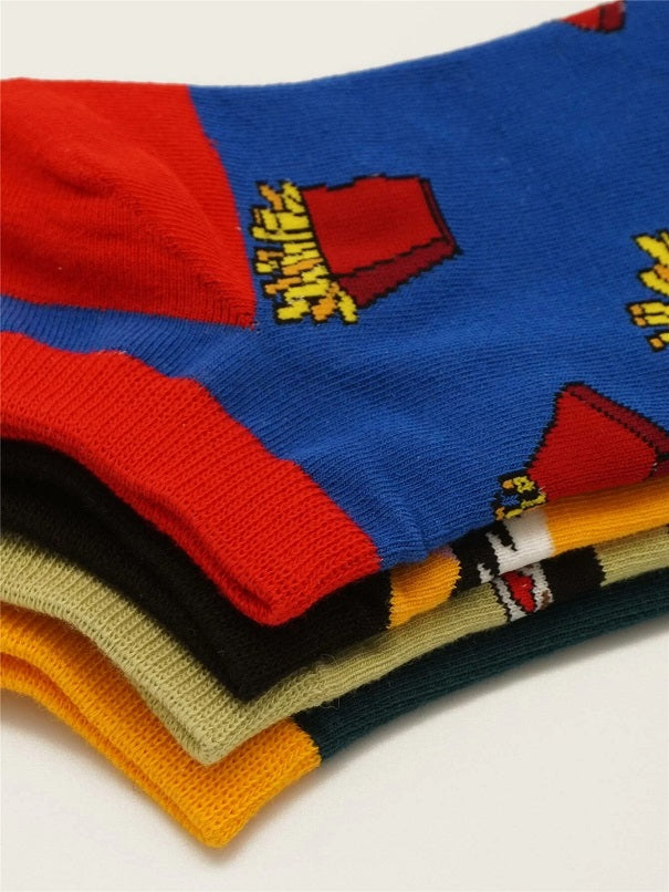 4pairs Cartoon Pattern Ankle Socks