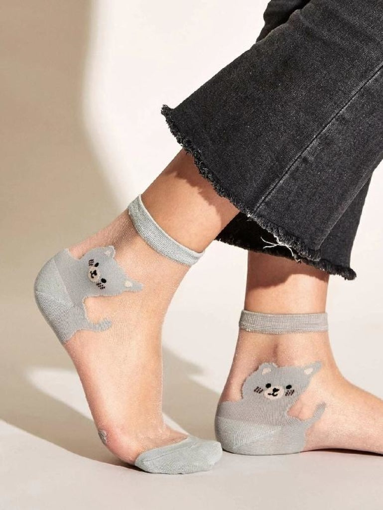 4Pairs Cat Cotton Mesh Socks