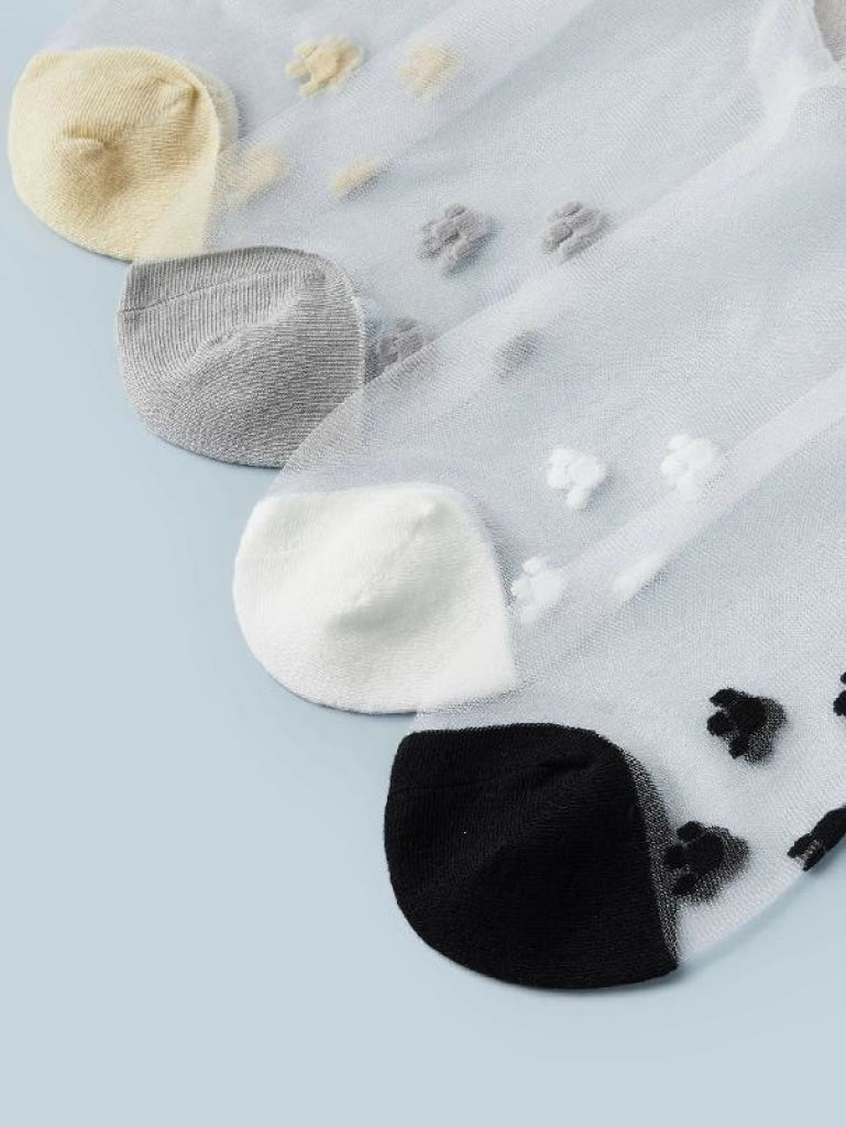 4Pairs Cat Cotton Mesh Socks
