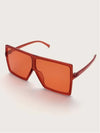 Flat Top Shield Acrylic Frame Sunglasses