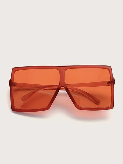 Flat Top Shield Acrylic Frame Sunglasses