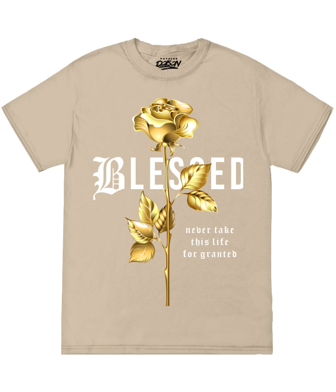 BIG SIZE BLESSED GOLD ROSE TEE