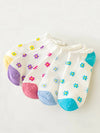 5pairs Daisy Scallop Trim Ankle Socks