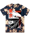 Anime Racing Car Tie Dye Tee S / Black Bleach Mens Tee